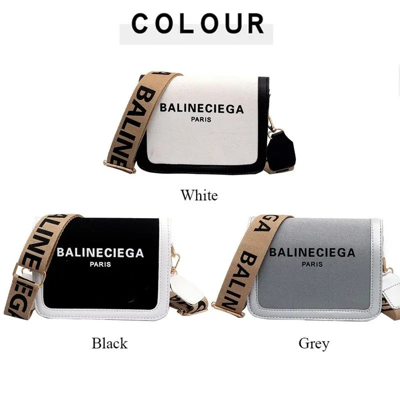 Women Fashion Wide Shoulder Strap Shoulder Bag Female Handbag Portable Casual Canvas Small Square Bag Versatile Crossbody Bag