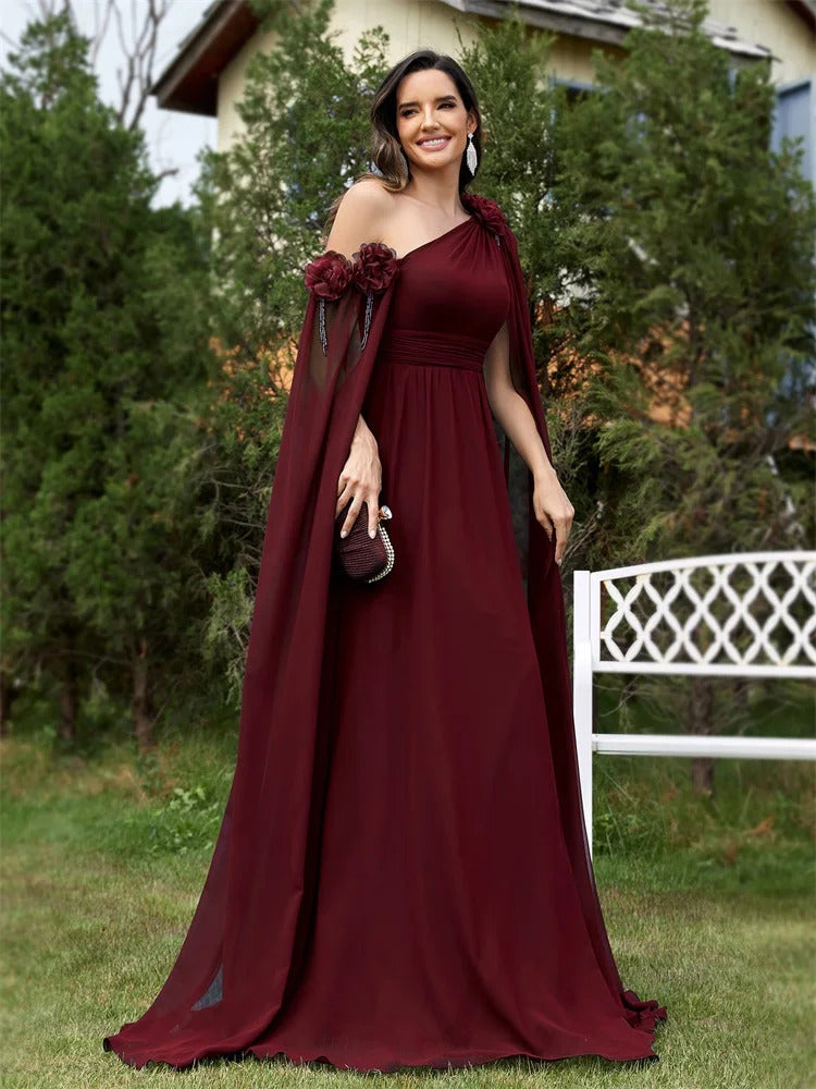 Lucyinlove Luxury Chiffon Streamer Navy Evening Dress Long 2024 Elegant Dress Bridesmaid Party Prom Arabia Flower Cocktail Dress