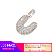 ZHUKOU 20x29mm delicate 26 silver color letter pendant for women handmade DIY necklace earrings jewelry accessories mode: VD614