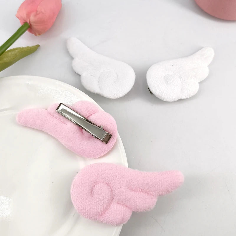 2Pcs 5cm Angel Wings Super Cute Angel Wing Plush Hairpin Girl Hair Clip Accessories Barrettes Hairgrip Headdress Headwear