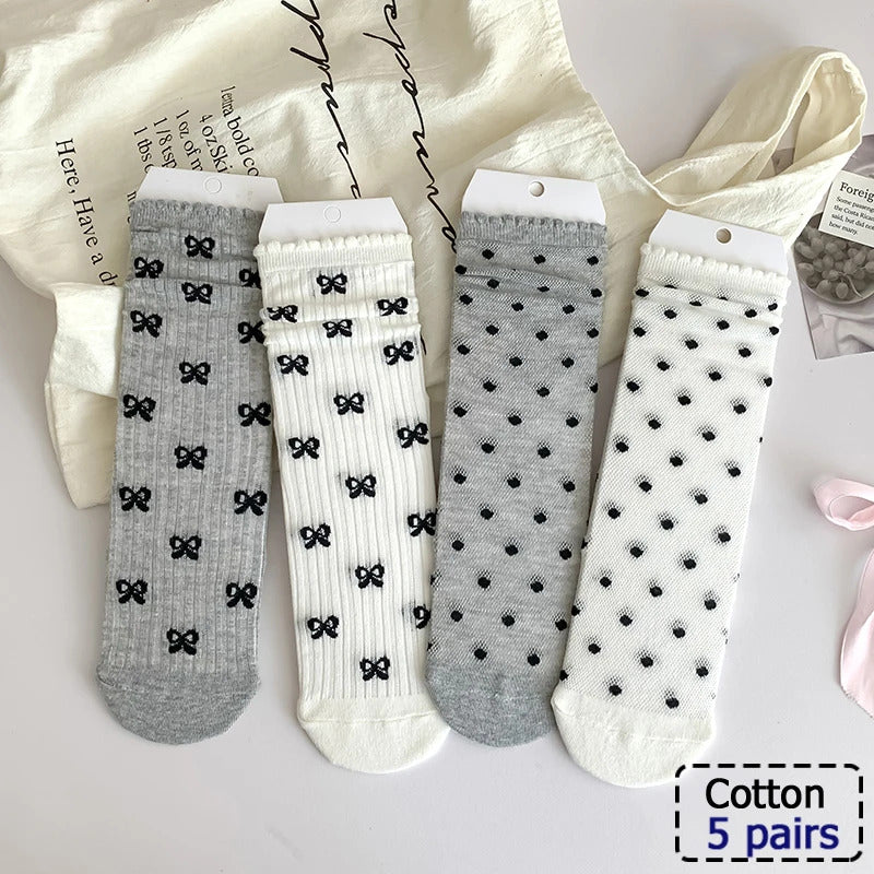 4/5/6/8 Pairs of Cute Teddy Bear Short Socks with Shallow Mouthed Spring and Summer Casual Matching Short Tube Boat Socks