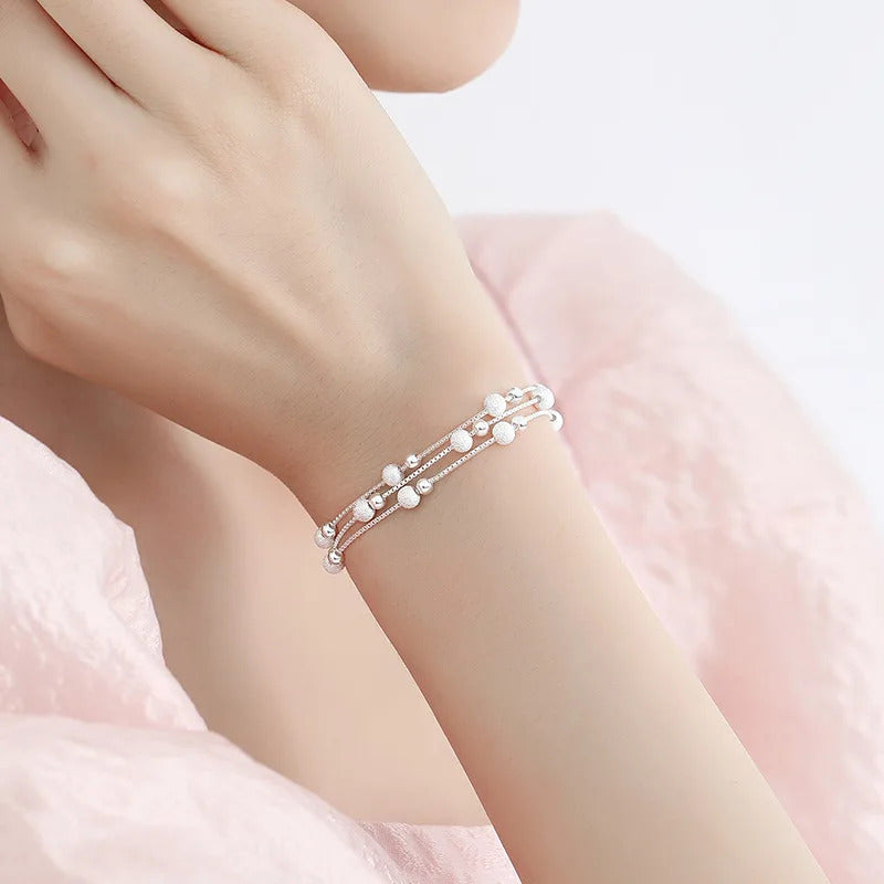 Luxury 925 Sterling Silver Bracelets Lucky Bead Bracelets  Woman Original Multi-layer Charm Bracelet Elegant Party Jewelry Gifts