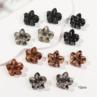 Mini Flower Hair Clips Pack for Women - Creaseless Styling Claw Clips for Bangs and Tiny Hair Styling