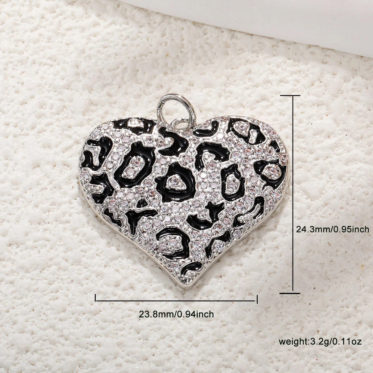 BenS Leopard Pattern Heart Pendant Enamel Dripping oil charms for DIY handmade Necklace Jewelry accessories wholesale P17