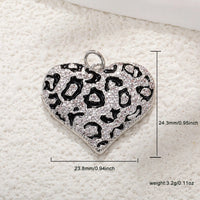 BenS Leopard Pattern Heart Pendant Enamel Dripping oil charms for DIY handmade Necklace Jewelry accessories wholesale P17