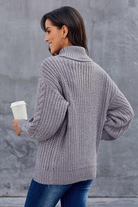 Gray Chunky Turtleneck Sweater