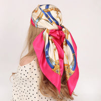 90*90cm Silk Scarf Scarftop Headwraps Women Four Seasons Hair Scarve Hijab Foulard Iuxe Bandana Femme Headscarf