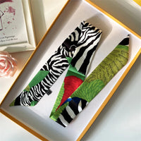 2022 Luxury Silk Scarf Slim Hair Accessories Fashion Bag Handle Ribbon Ladies Horse Print Headband Belt Ladies Fall New 60SKU