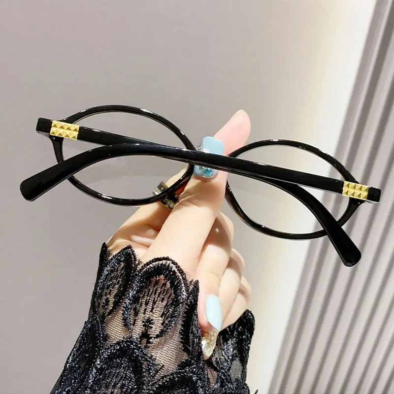 Y2K Retro Oval Frame Glasses Women Female  Sweet Cool Eyewear Trend Reading Computer Anti Blue Light Eyeglasses