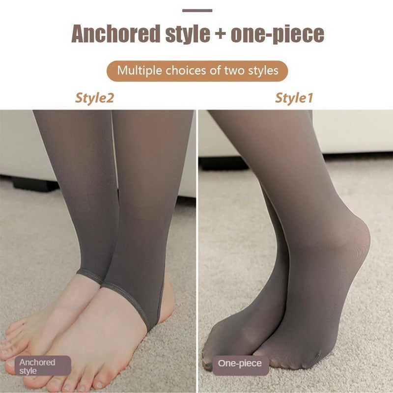 Pantyhose Women Winter Translucent Fleece Warm Leggings Push Up Elasticity Thermal Stockings Woman Velvet Slim Thicken Tights