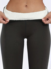 Plush Lined Thermal Pants High Waist Tights For Winter Fleece Leggings