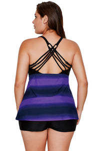 Greenish Strappy Hollow-out Back Tankini