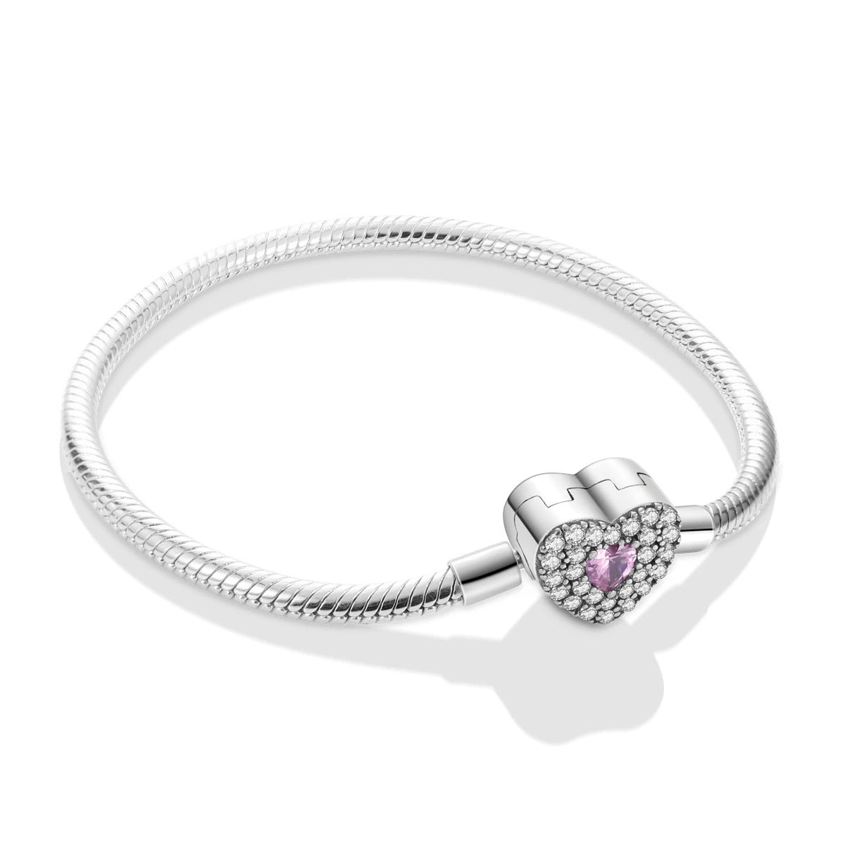 Silver Plated Stars Heart Shape Butterflies Clover Clasp Bracelet for Women Fit Original Charms Beads DIY Making Gift