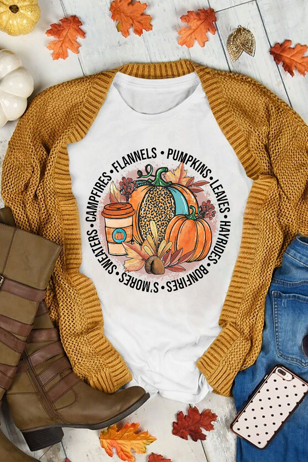 White Pumpkin Spice Season Graphic Tee