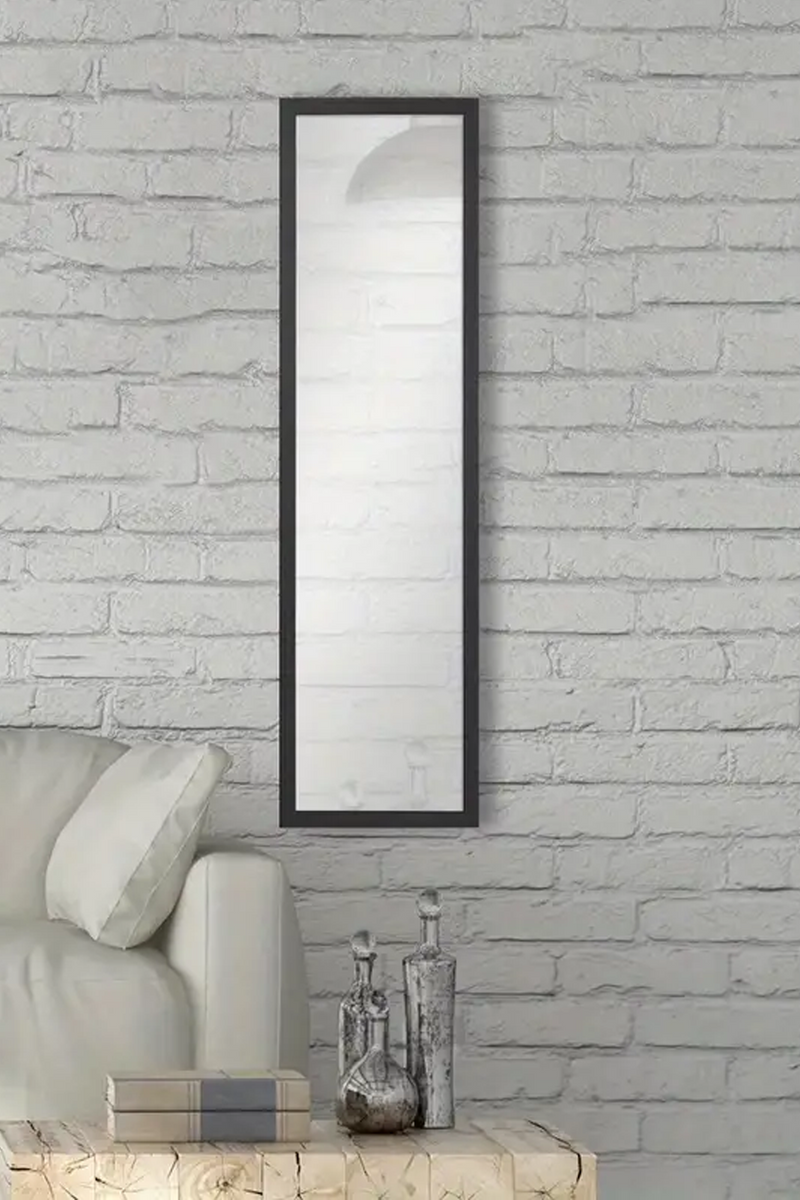 [Shipping from US] Mirror Full Length with 13x49 Black Frame - Versatile Hanging Options, Pre-Drilled for Easy Installation