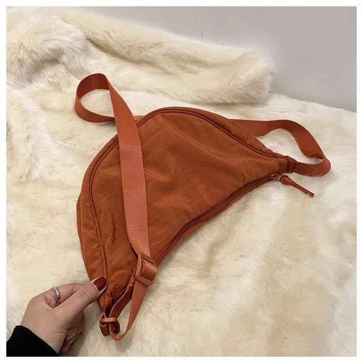 Casual Nylon Hobos Crossbody Bag for Women Shoulder Bag Woman Half Moon Chest Bags Tote Lady Travel Shopper Bag Female Purses