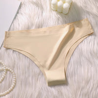 4PCS/Set Seamless Panties Women Sexy Underwear Ice Silk Underpants Low Waist G-string Female Soft Solid Ultra-thin Briefs