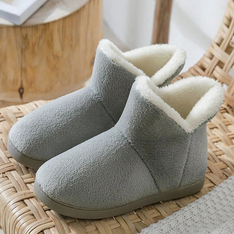 2024 Winter Warm Shoes Woman Men Indoor Slippers Soft Plus Couples Home Floor Snow Boots Anti-slip Female House Footwear