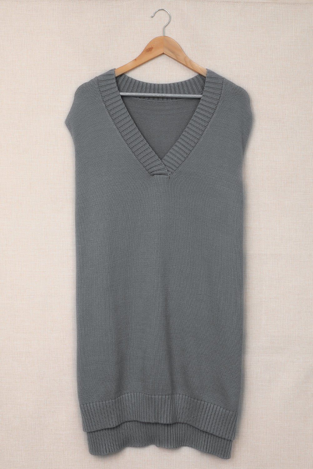 Dark Blue Knit Vest Pullover Sweater