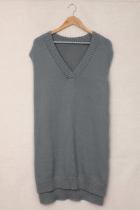 Dark Blue Knit Vest Pullover Sweater