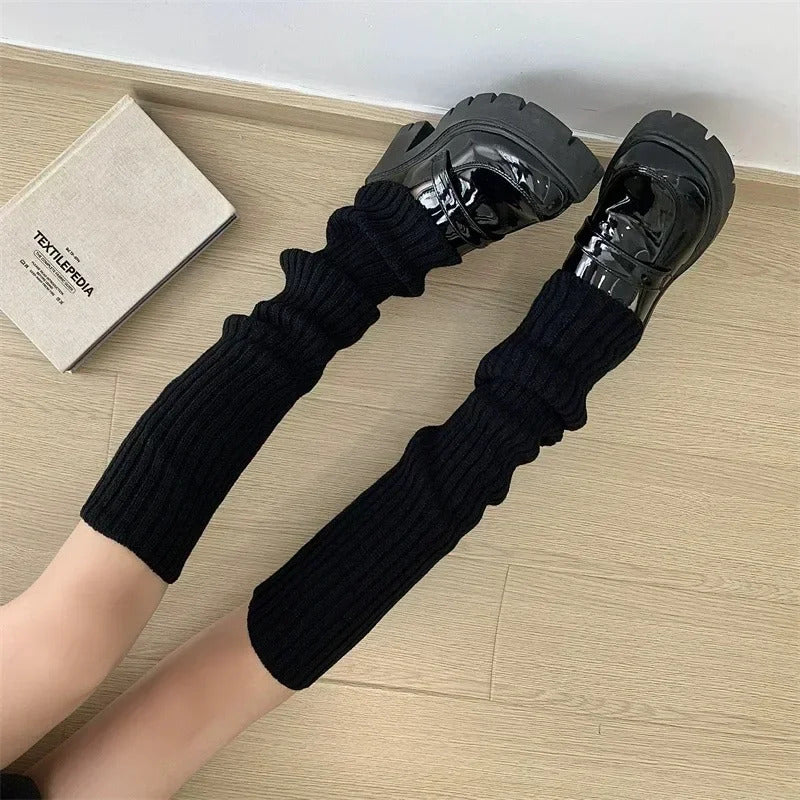 40-70cm Knitted Lolita Leg Warmers Women's Long Socks Autumn Winter Wool Foot Cover Arm Warmer Y2K Crochet Heap Socks Boot Cuffs