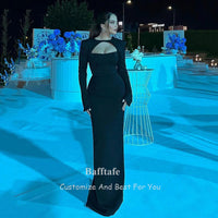 Customized Mermaid Black Prom Dresses Arabia Long Sleeves Formal Evening Dresses Women Wedding Party Gowns vestidos de noche