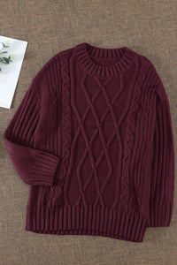 Wine Oversize Thick Pullover Sweater