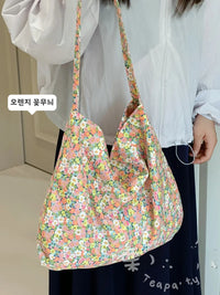 Floral Casual Canvas Bag Large Capaci Bag Women Japan fashion Ins Sle Lightweight Messenger Bag Student Commuter Shoulder...