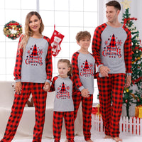 Christmas Pajamas for Couple/family Santa Tree Plaid Print Sleepwear Women Men Kids Matching Clothes Soft Loose Homewear Costume