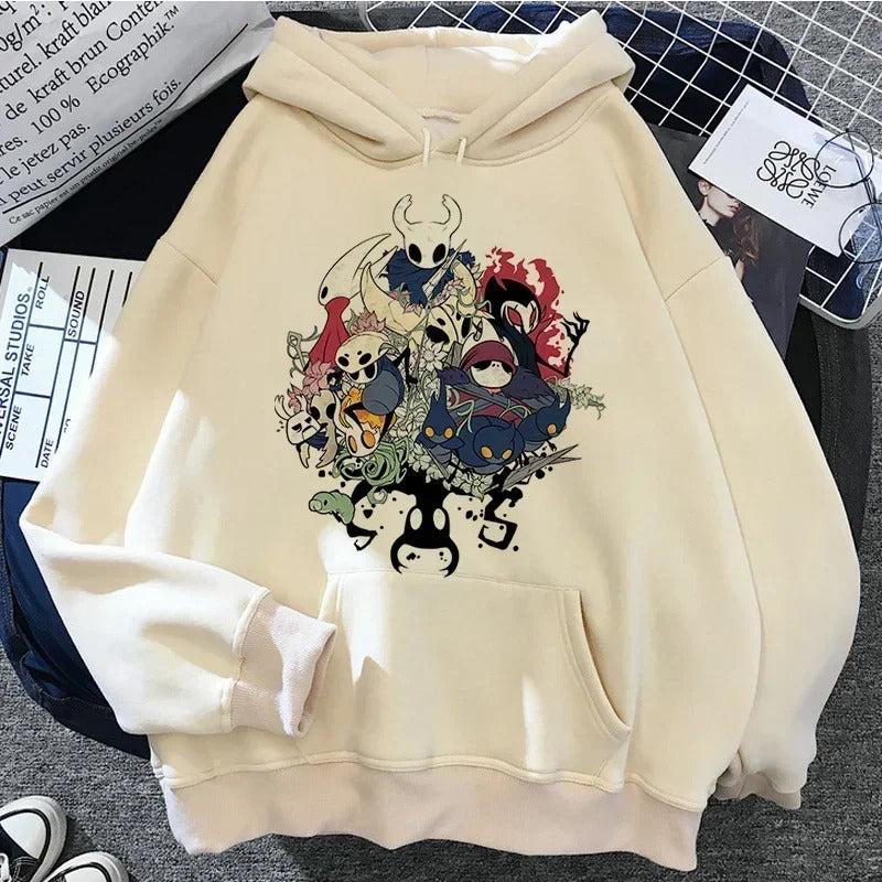 Hollow Knight Hoodies Men Korea Ulzzang Grunge Y2k Aesthetic Fmale Autumn and Winter Pullover Hoddies Graphic Streetwear