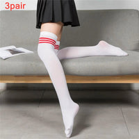 Black White Striped Long Socks Women Sexy Over Knee Thigh High Socks Over The Knee Stockings Ladies Girls Warm Long Tube Socks