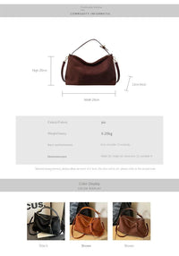 Advanced Retro Bag for Women's 2024 New Textured Frosted Shoulder Bag with Large Capacity Crossbody Commuting Tote Bag