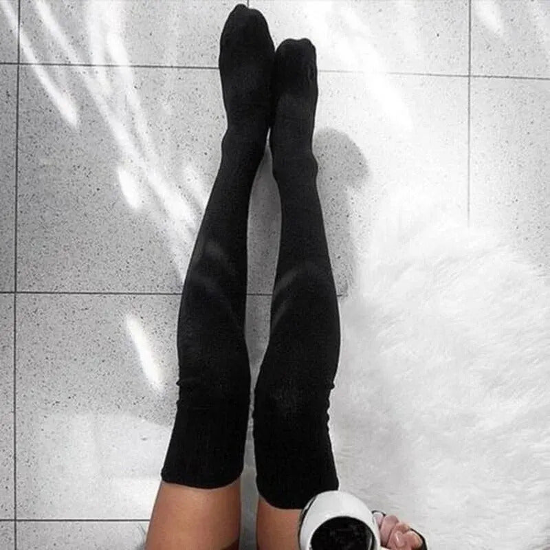 1 Pair Warm and Stylish Over the Knee Knit Socks for Women - Preppy Thermal Winter High Stocks with Thickened Material