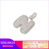 ZHUKOU 20x29mm delicate 26 silver color letter pendant for women handmade DIY necklace earrings jewelry accessories mode: VD614