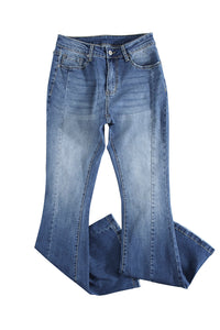 Blank Apparel - High Waist Flare Jeans with Pockets