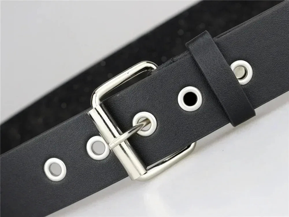 2024 New Square Bead Rivet Belt Metal Pyramid Belt Men and Women Punk Hardware Jeans Belt Y2K Belt Designer Belt Women's Belts