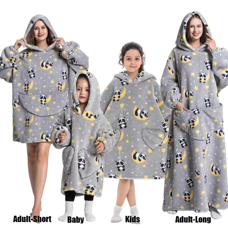 Winter Hoodies Sweatshirt Women Men Pullover Fleece Giant TV Oversized Blanket with Sleeves Adult Halloween Pumpkin Clothing