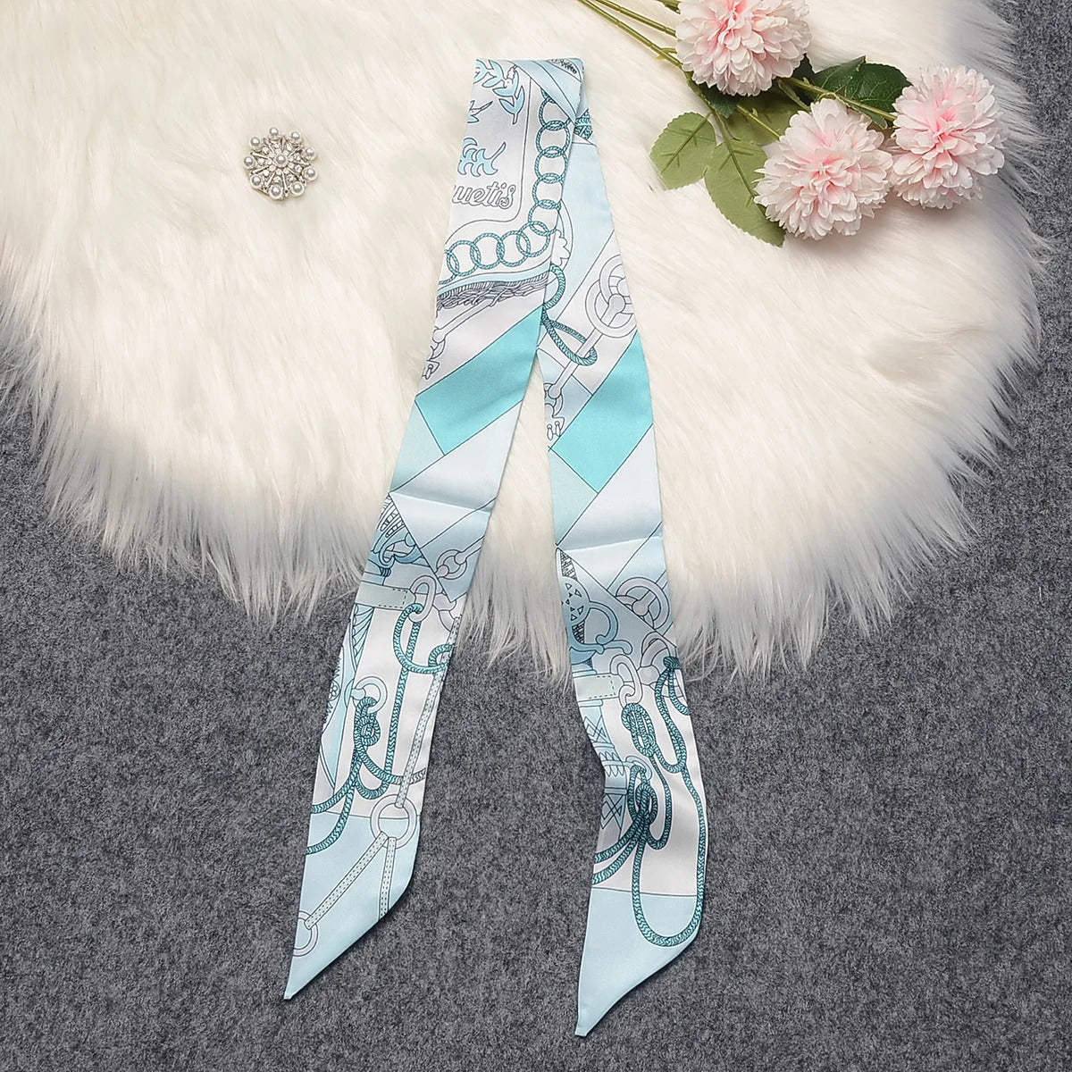 Horse Printing Bag Scarf 2024 New Small Skinny Silk Scarf Women Luxury Brand Foulard Women Tie Fashion Head Scarves For Ladies