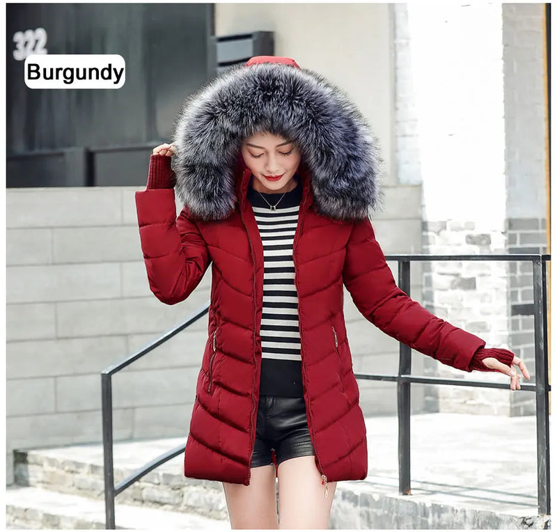 2024 New Arrival Fashion Slim Women Winter Jacket Cotton Padded Warm Thicken Ladies Coat Long Coats Parka Womens Jackets