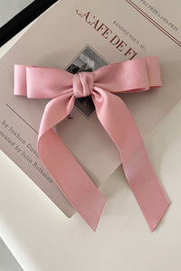 Pink Satin Knot Bow Hair Clip