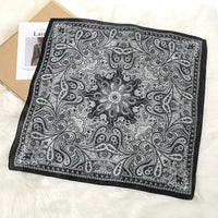 Luxury Print Satin Silk Square Scarf for Women Shawl Hijab Neckerchief Female Hair Ribbon Headband Fashion Wrap Bandana 2023 New