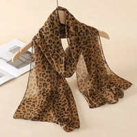 2024 New Print Chiffon Scarf Shawl Women Sunscreen Silk Scarf Turban Long Wrap Beach Travel Outdoor Accessories Trendy Headband