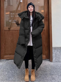 Warm Winter Pink Hooded Long Women Parkas Chaqueta Thick Cotton Padded Windproof Parcas Overcoat Casual Loose Snow Wear Jaquetas