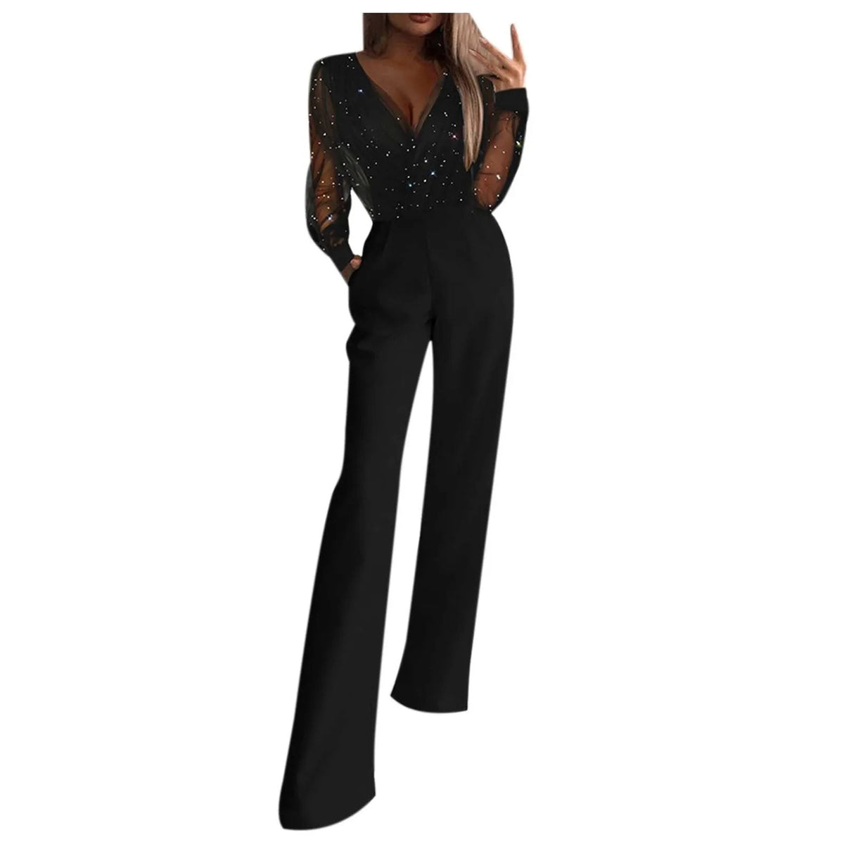 Womens Strapless Jumpsuit Casual Fashion Women'S Solid Color Long Sleeved Pants Summer Woman Fluid Pants Korean Chiffon Jumpsuit