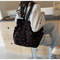 Fresh Sweet Girl Handbag Fashionable High end Corduroy Printed Shoulder Bag Leisure Shopping Commuter Women's Underarm Bag