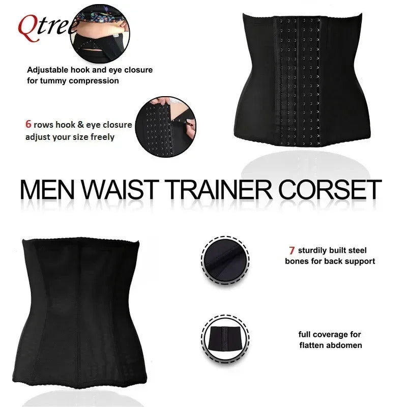 Qtree Dress Slimming Waist Trainer Belt Shapewear Women Belly Cincher Body Shaper Fat Compression Strap Girdles Firm Hook Corset