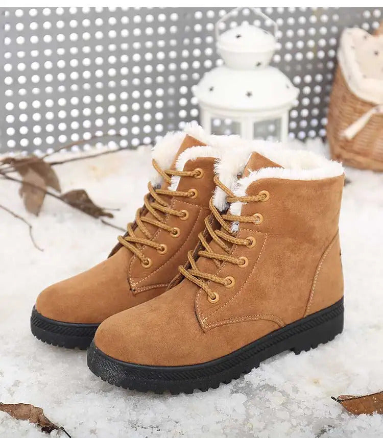 Women's Winter Boots Low Heels Women Boots With Fur Warm Winter Shoes Women Snow Boots Ankle Botas Mujer Winter Footwear Female