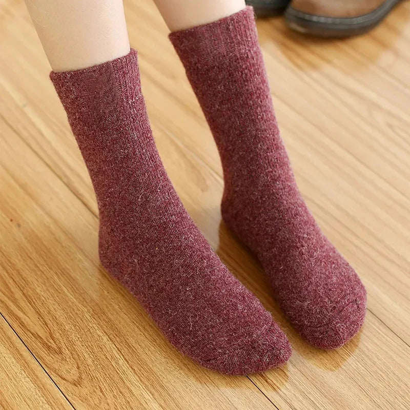 1 Pairs Winter Warm Women Socks Merino Wool Men Super Thicker Solid  Against Cold Thermal Plush Thick Snow Terry Socks