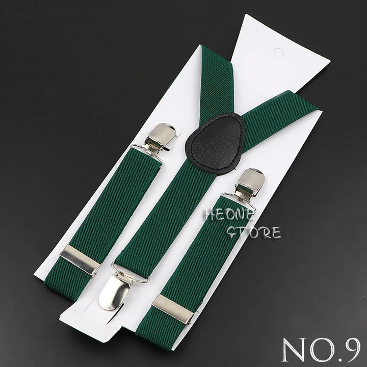 New Candy Color Adjustable Suspenders Elastic Leather Y-Back Braces Straps For Men Women Kids Pants Shirt Girl Skirt Accessories