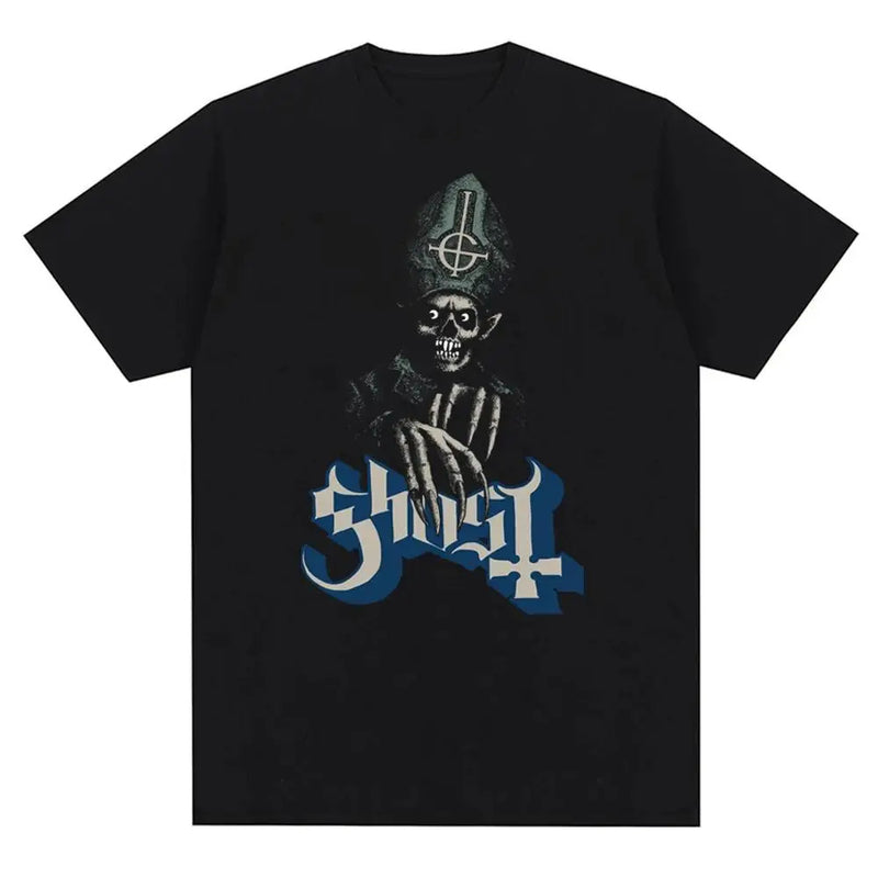 New Ghost Rock Band Graphic Print T Shirt Men Women Fashion Casual Rock Streetwear Short Sleeve Plus Size T Shirt Unisex